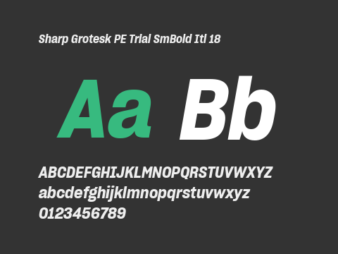 Sharp Grotesk PE Trial SmBold Itl 18